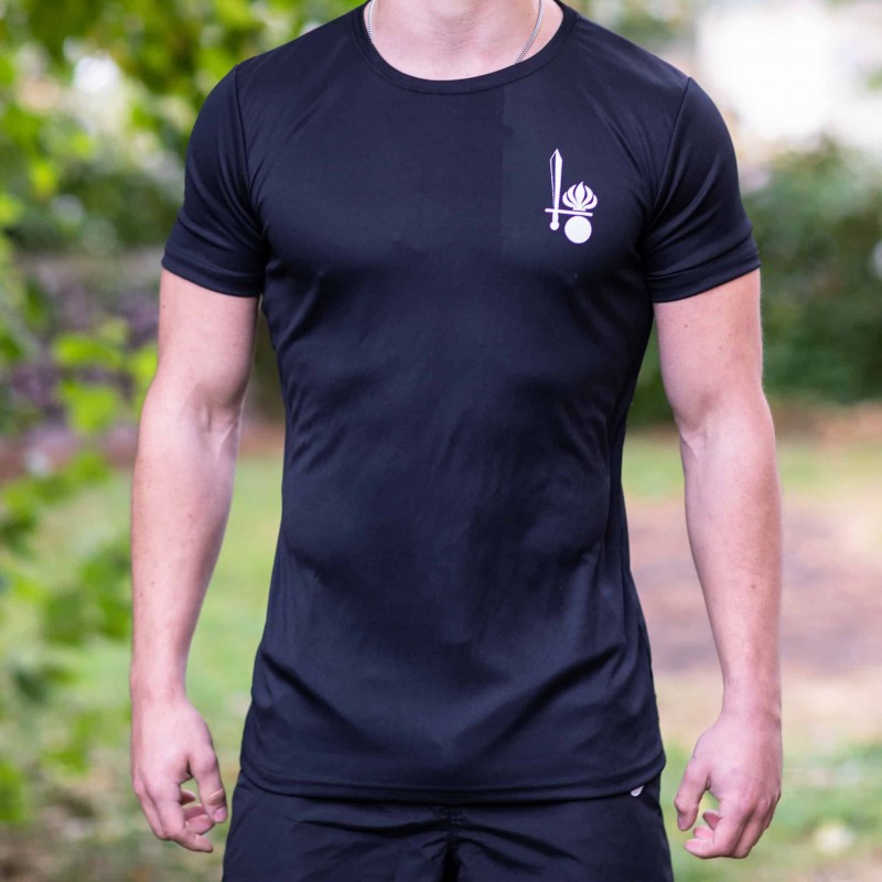 Grenadier de la police militaire - T-Shirt Armée Suisse (noir / blanc)