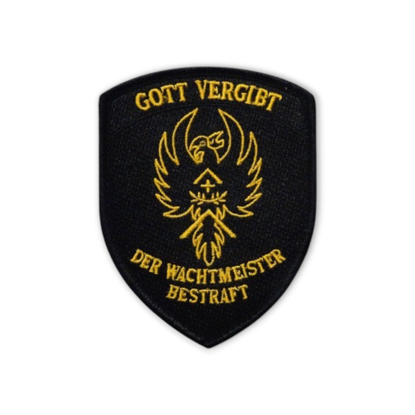 Schweizer Armee - Badge - Gott verzeiht der Wachtmeister bestraft 